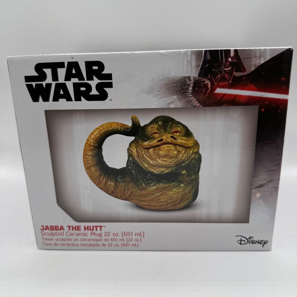 Star Wars Jabba the Hutt Sculpted Ceramic Mug 22oz Disney Bioworld VU8CANSTW NEW